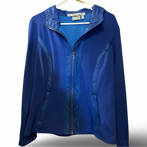 ⭐️SOLD ⭐️Athleta Blue Verbier Fleece Lined Full Zip Jacket Size XL - Picture 3 of 6